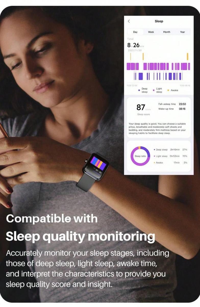 TOZO S2 Mini Smart Watch with Alexa Fitness Tracker and Heart Monitor