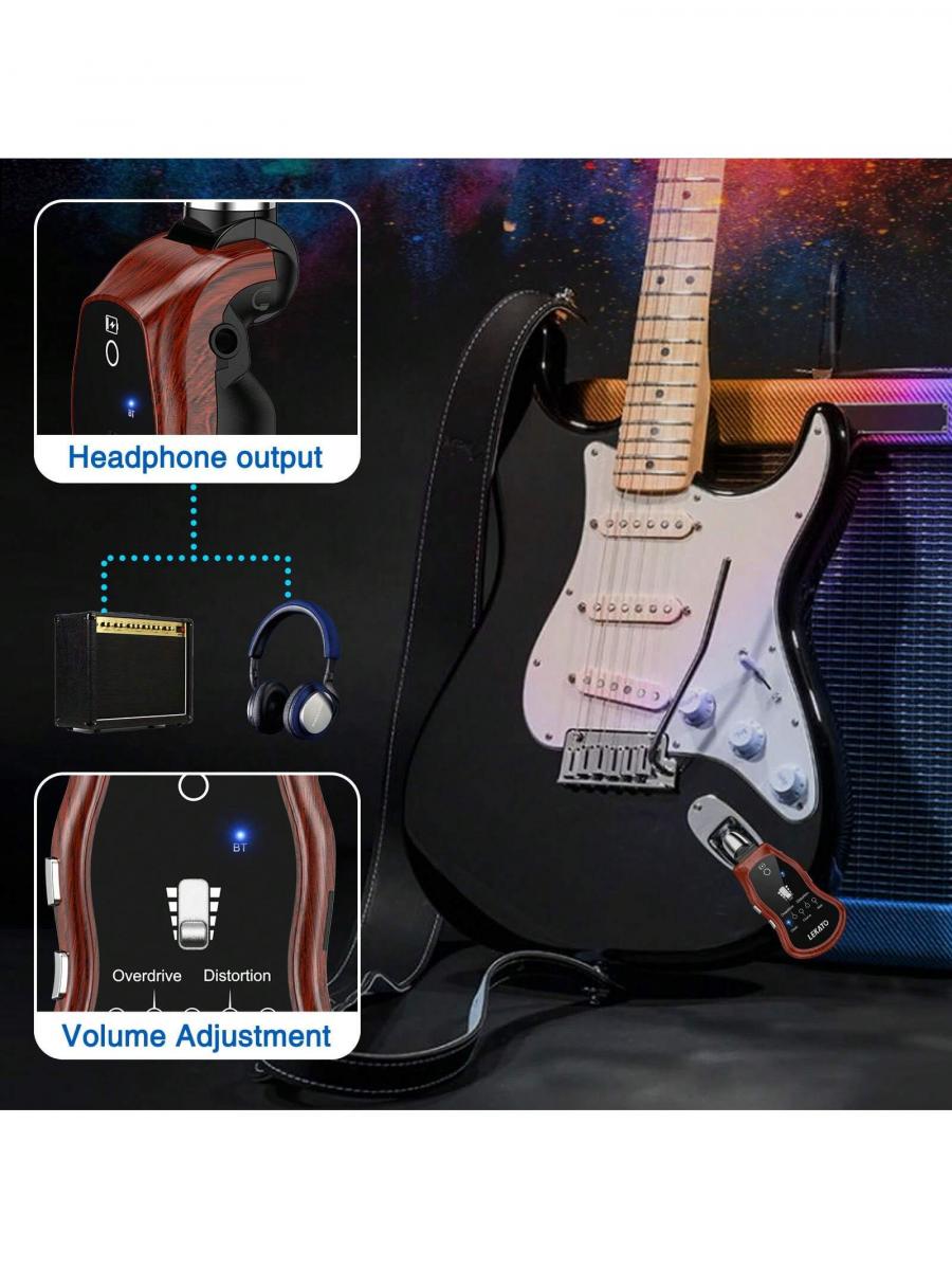LEKATO Mini Rechargeable Guitar Headphone Amp with Bluetooth Effects