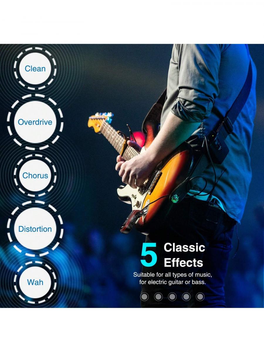 LEKATO Mini Rechargeable Guitar Headphone Amp with Bluetooth Effects