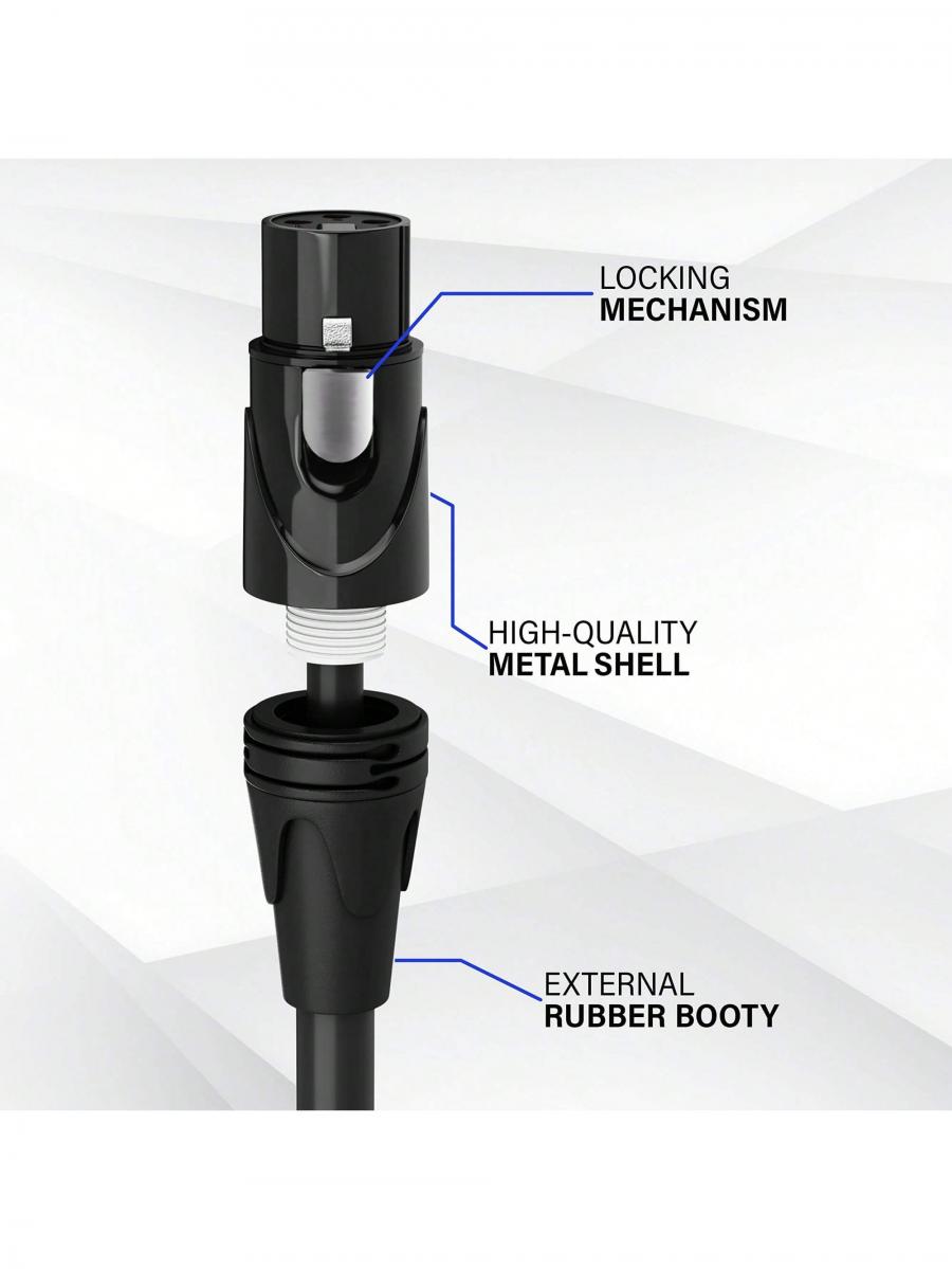 LYXPRO 50 футов сбалансированный XLR-мама-папа микрофонный кабель