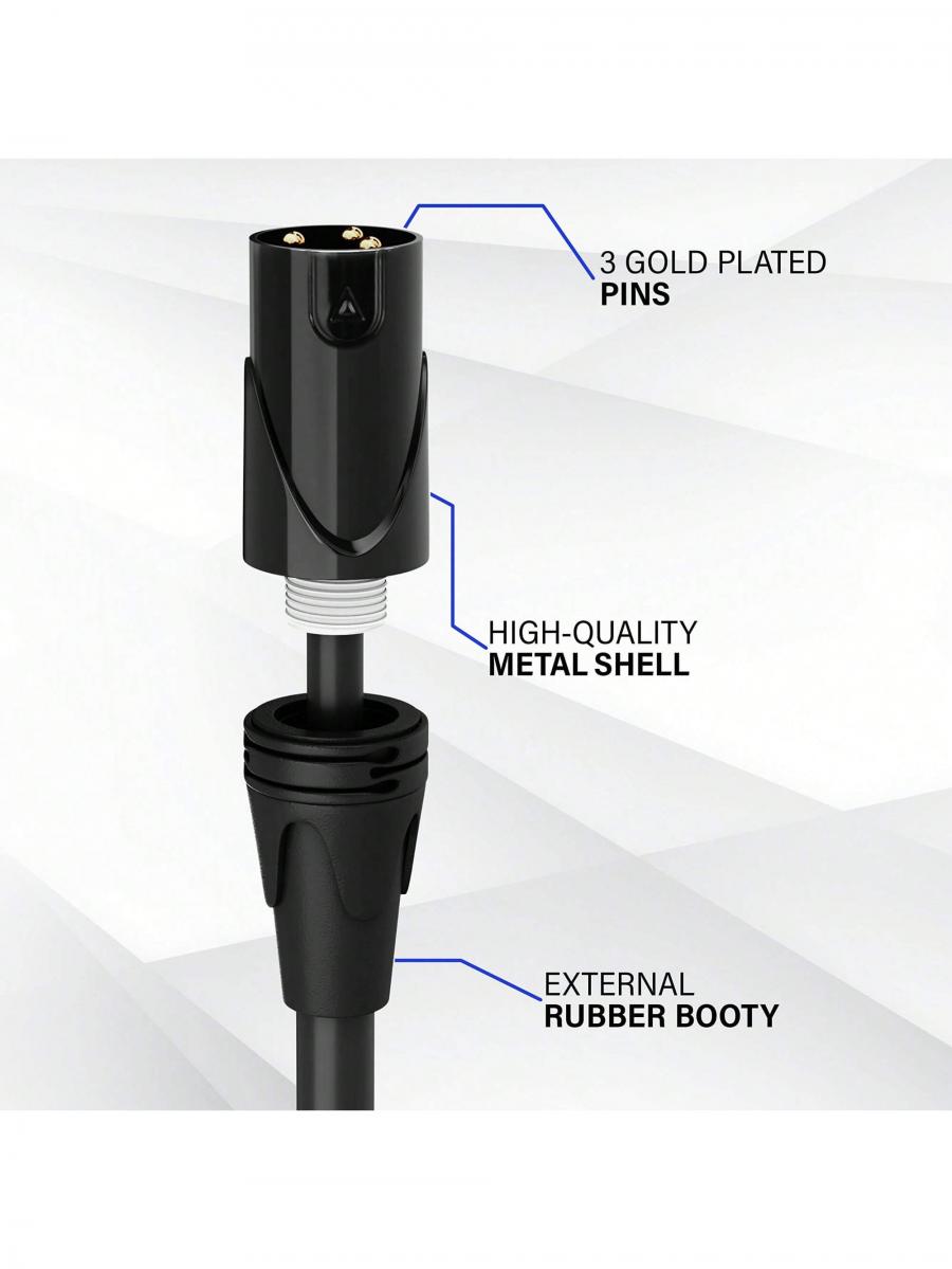 LYXPRO 50 футов сбалансированный XLR-мама-папа микрофонный кабель
