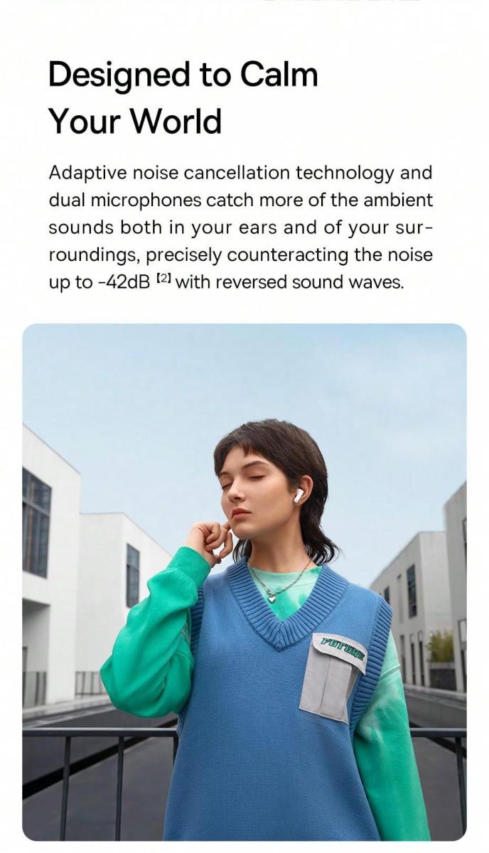 Bowie M2 Wireless Earbuds with Active Noise Cancellation Bluetooth5 2