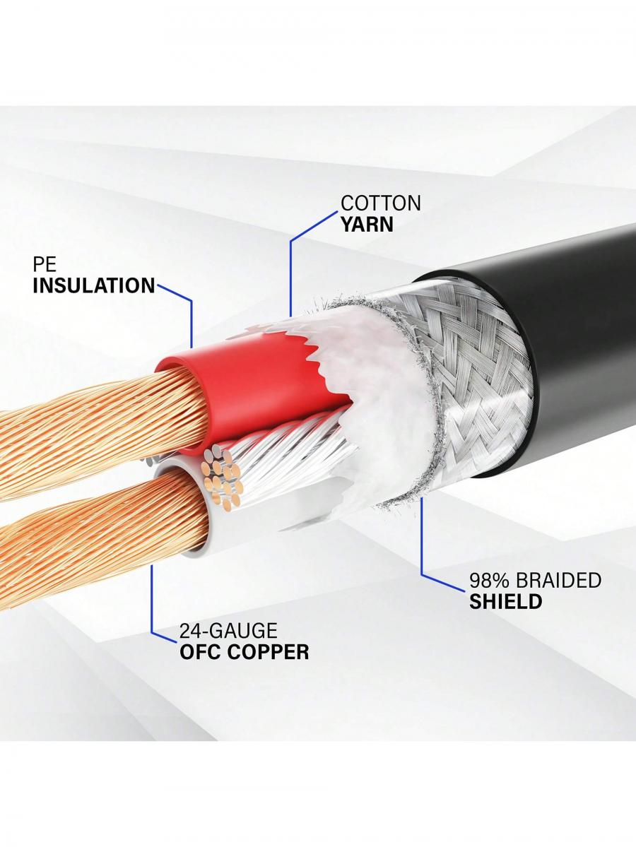LyxPro 50 Fuß XLR-Kabel symmetrisches Mikrofonkabel, Stecker auf Buchse