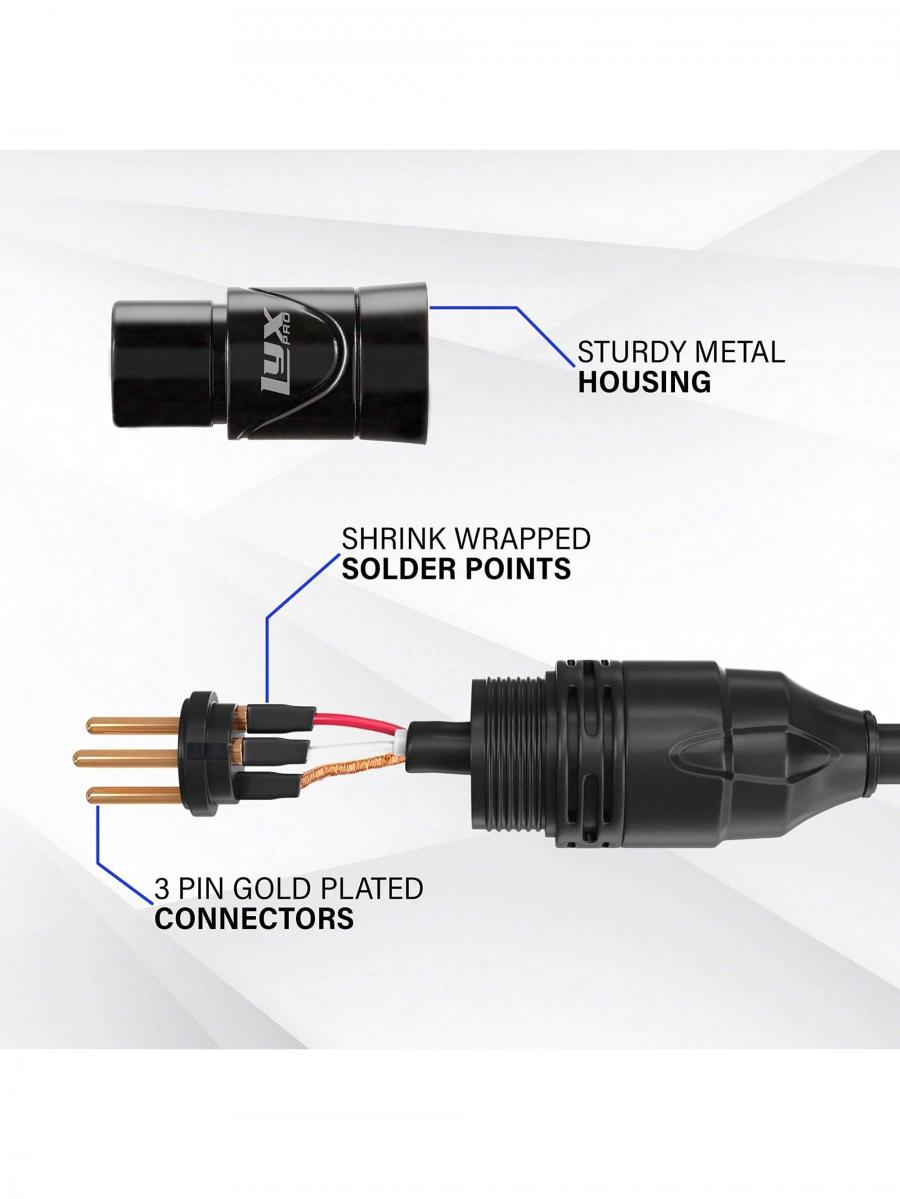 LyxPro 50 Fuß XLR-Kabel symmetrisches Mikrofonkabel, Stecker auf Buchse