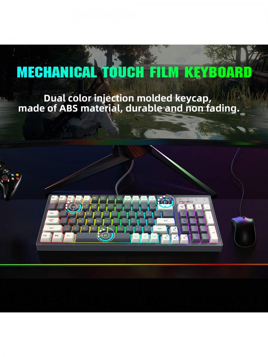 Wireless RGB Gaming Keyboard Mouse Combo Rechargeable Anti Ghosting