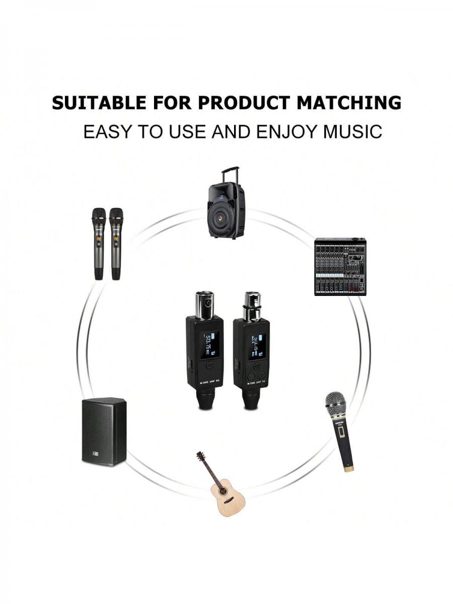 Kaschun UHF Wireless Microphone Transmitter Receiver Recording System