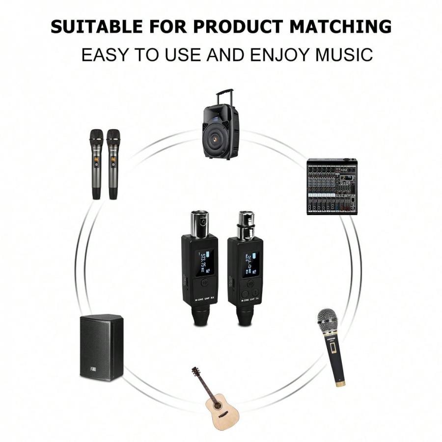 Kaschun UHF Wireless Microphone Transmitter Receiver Recording System
