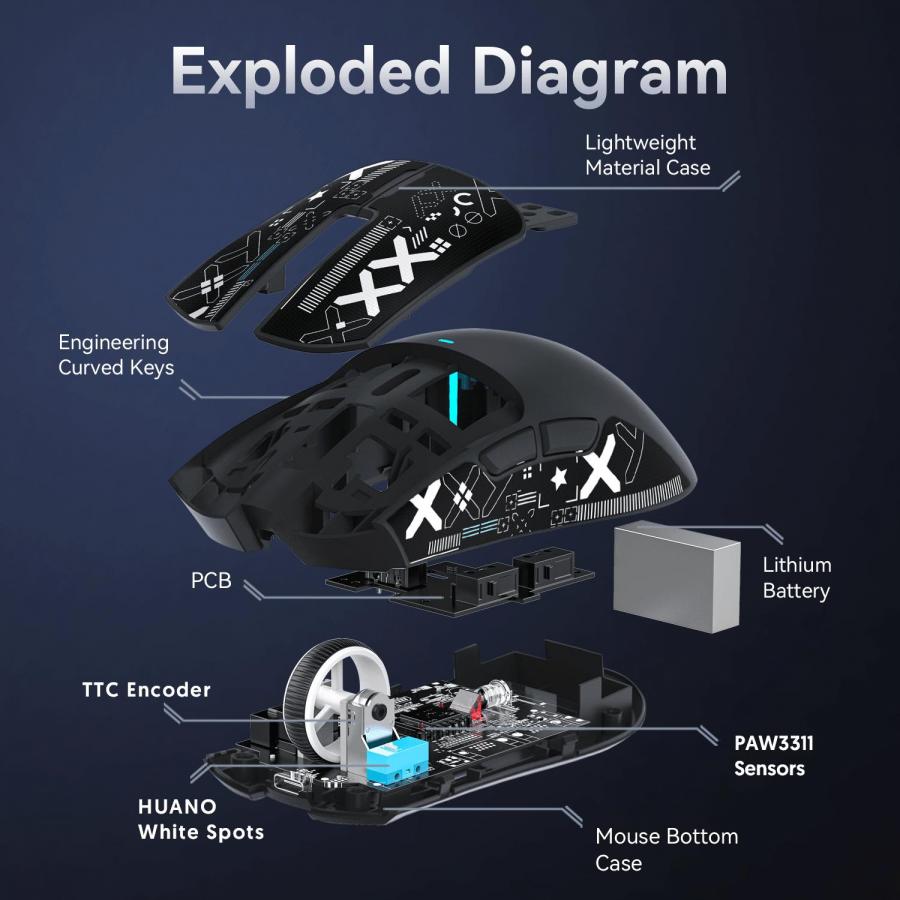 Attack Shark X11 Superlight Wireless Gaming Mouse RGB Dock 22KDPI