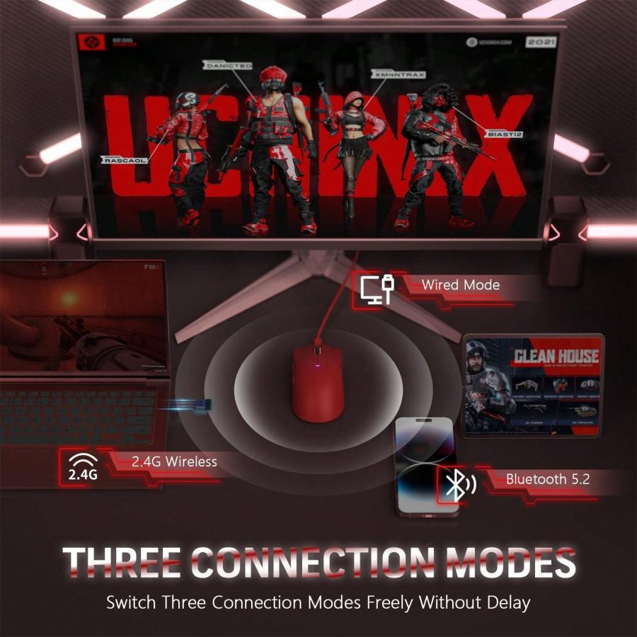 X11 Сверхлегкая беспроводная игровая мышь с зарядной док-станцией RGB 22K DPI