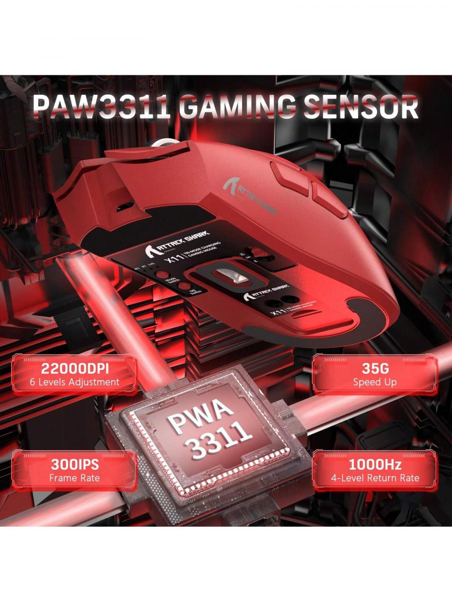X11 Сверхлегкая беспроводная игровая мышь с зарядной док-станцией RGB 22K DPI