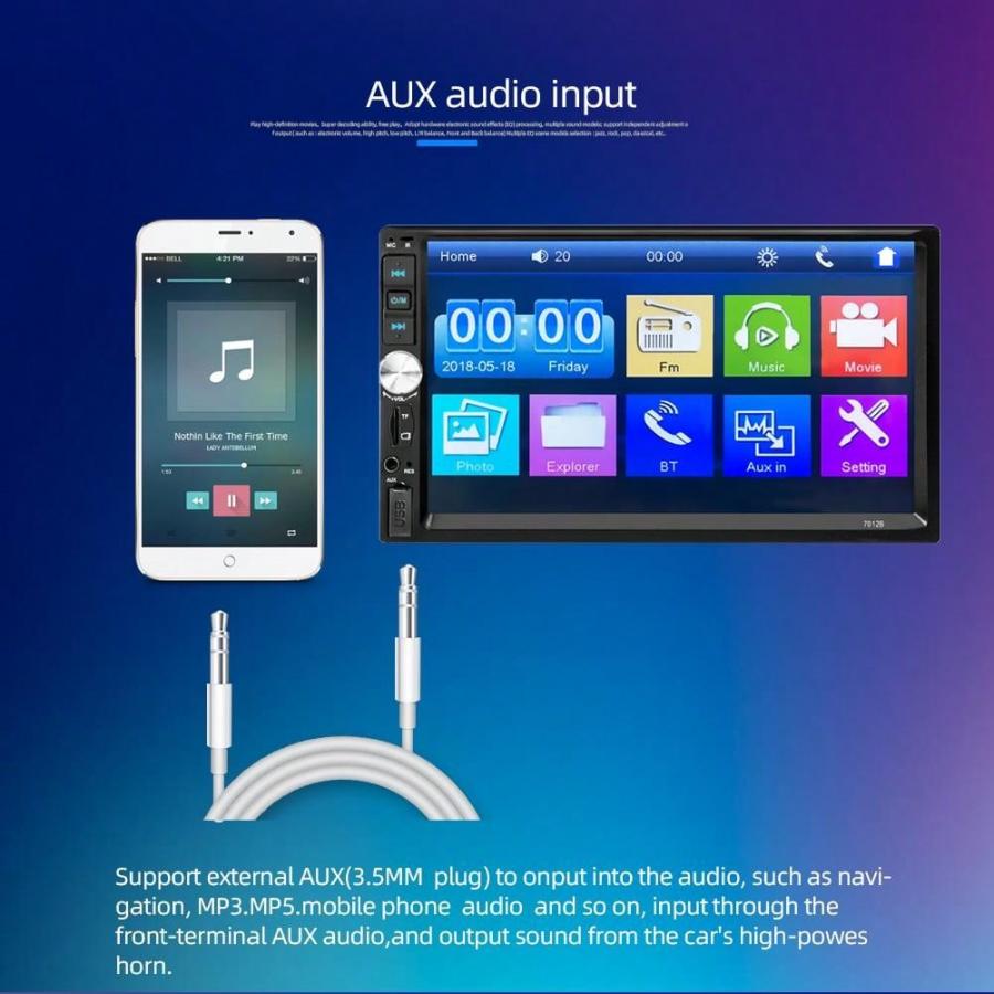 Acodo 7inch 2DIN Car Radio Multimedia Player Touch Screen BT MP5