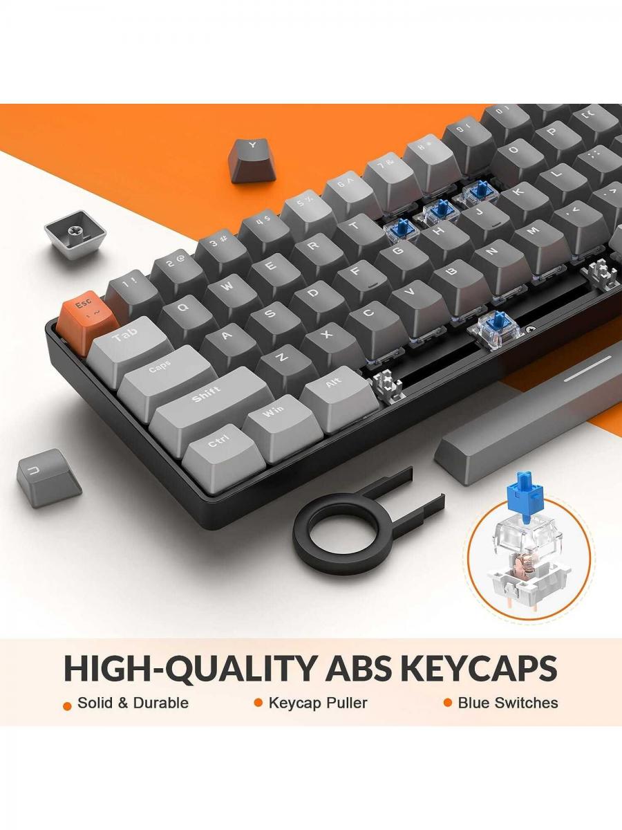 Compact Wireless Mechanical Gaming Keyboard Dual Mode Hot Swappable