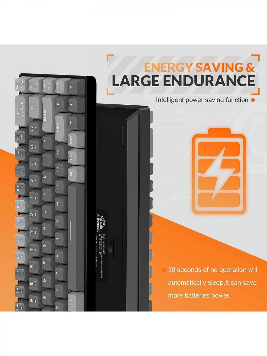 Compact Wireless Mechanical Gaming Keyboard Dual Mode Hot Swappable