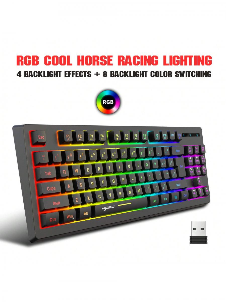 Перезаряжаемая беспроводная эргономичная клавиатура с RGB-подсветкой для ПК и ноутбука