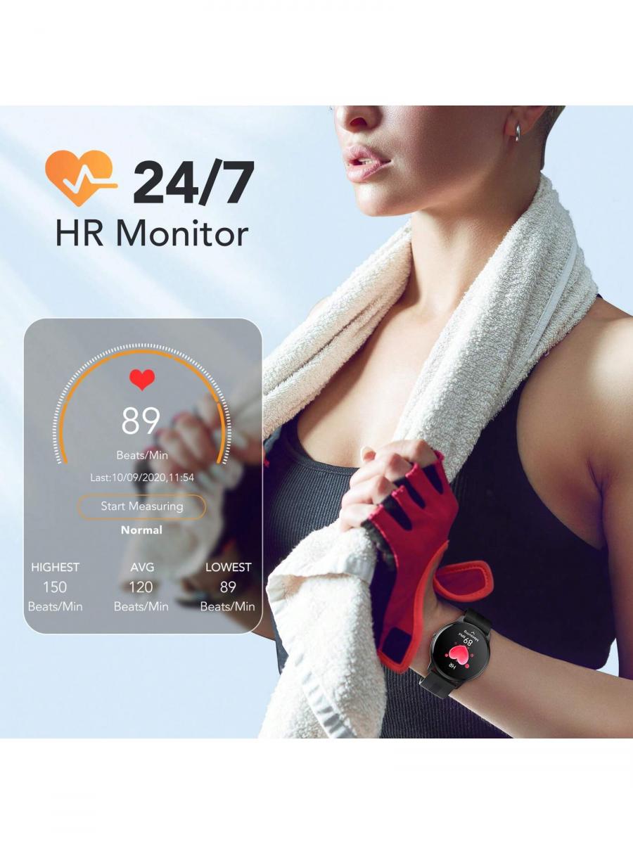 AGPTEK Women's Smart Watch Waterproof Activity Tracker Heart Rate Monitor
