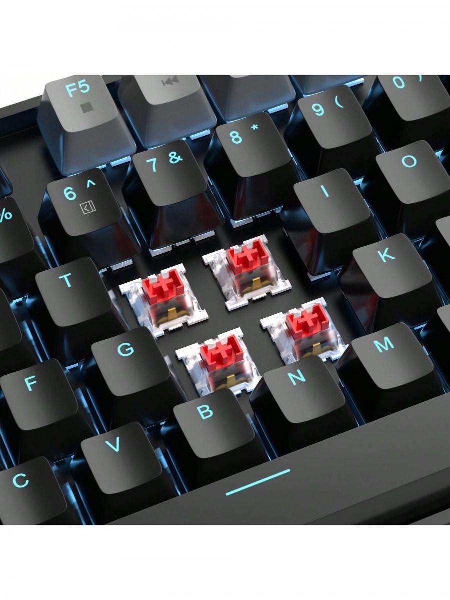 MageGee 75 Mechanical Gaming Keyboard Red Switch Blue Backlit 87 Keys