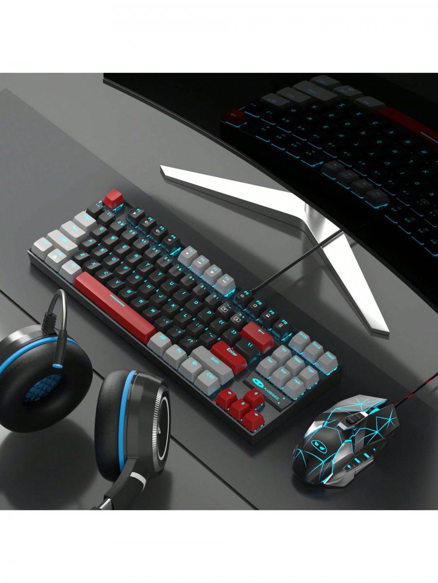 MageGee 75 Mechanical Gaming Keyboard Red Switch Blue Backlit 87 Keys