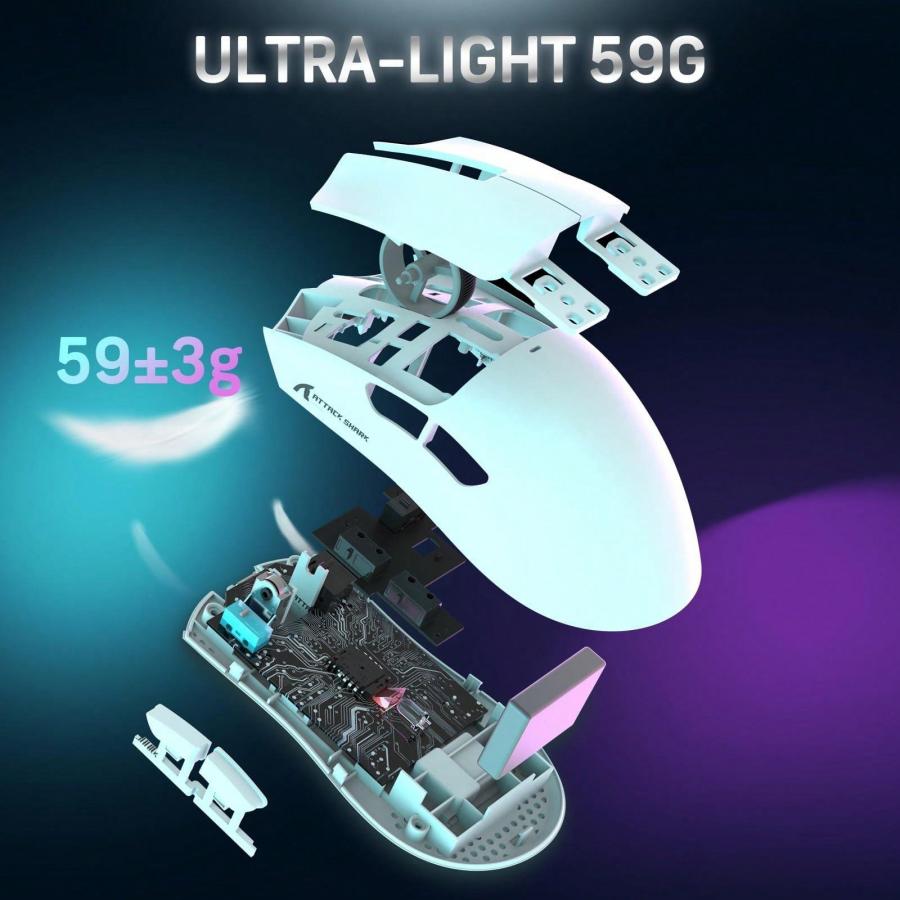 X11 Сверхлегкая беспроводная игровая мышь с зарядной док-станцией RGB 22K DPI