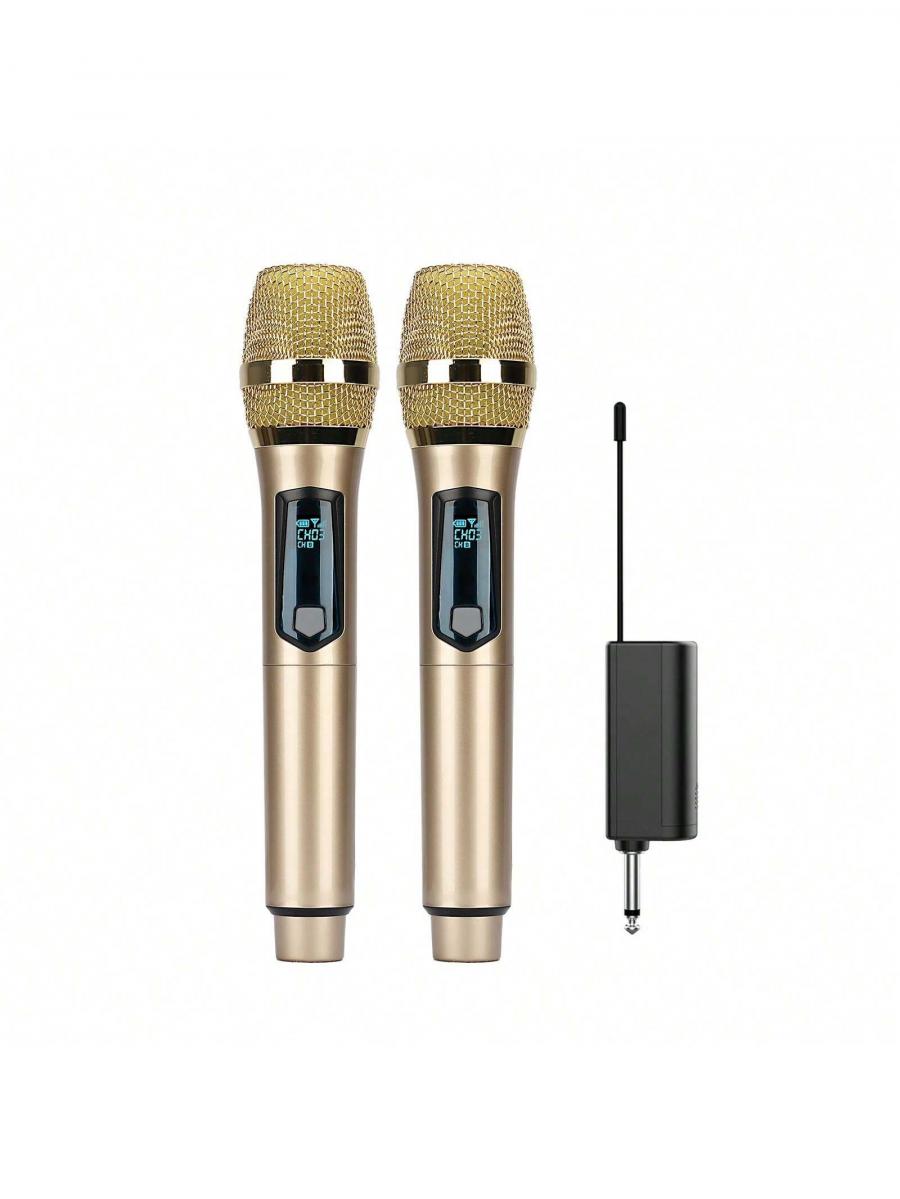 Portable Rechargeable Wireless Microphone with Dual Receivers for KTV
