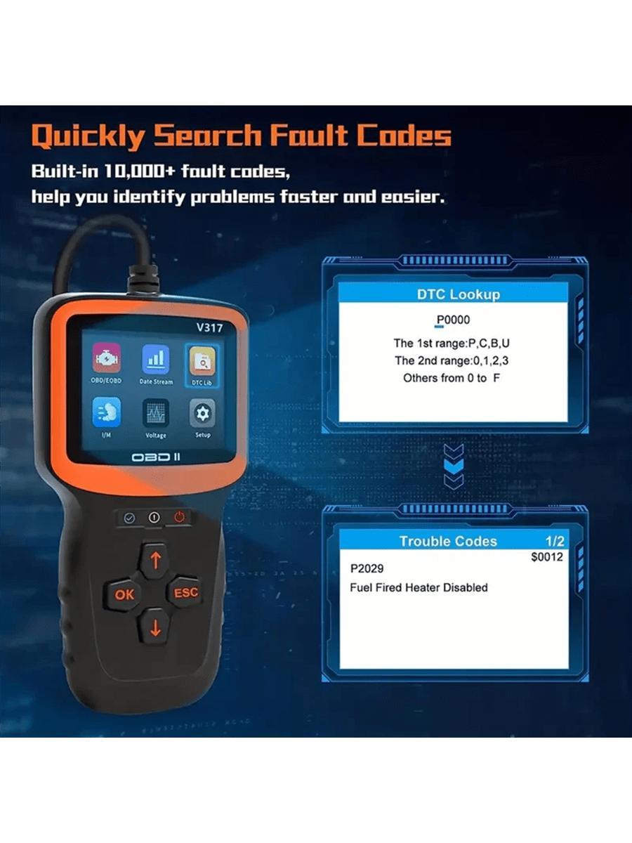 V317 Professional OBD2 Scanner Engine Diagnostic Tool Lifetime DTC Lookup