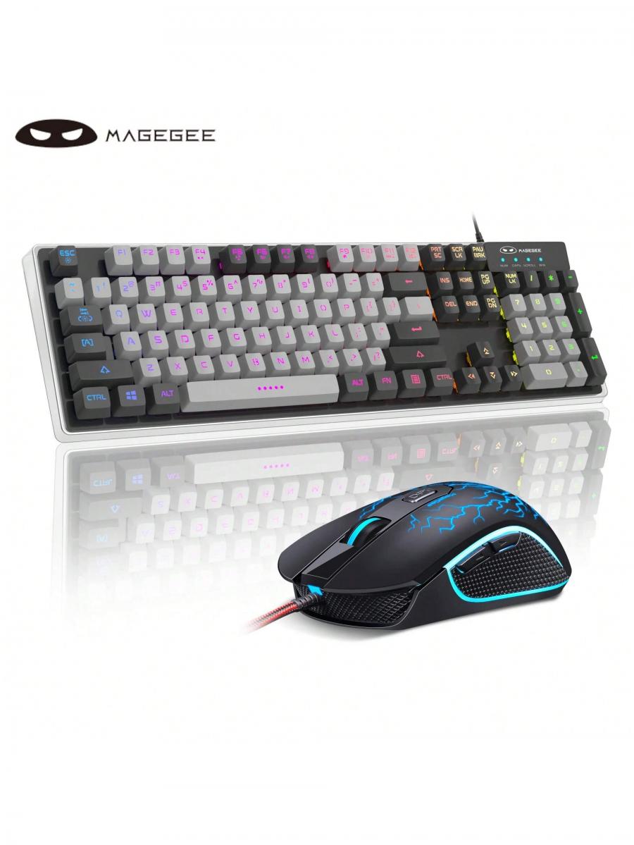 MageGee K1 Gaming Keyboard and Mouse Combo LED Rainbow Backlit