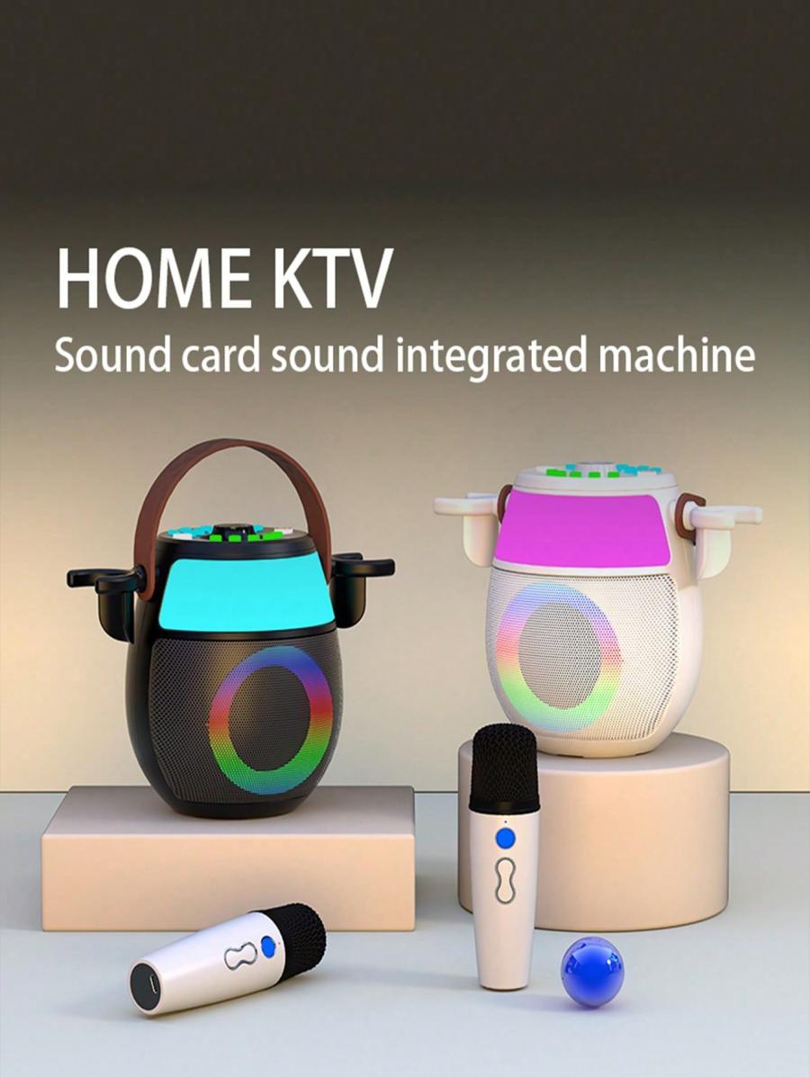 Home KTV Karaoke Sound Card Bluetooth Audio with Light Design