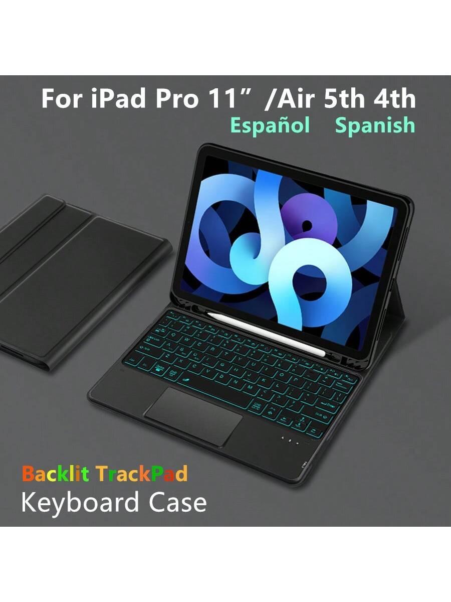 Spanish Backlit TrackPad Keyboard Case for iPad Pro and Air 11 inch