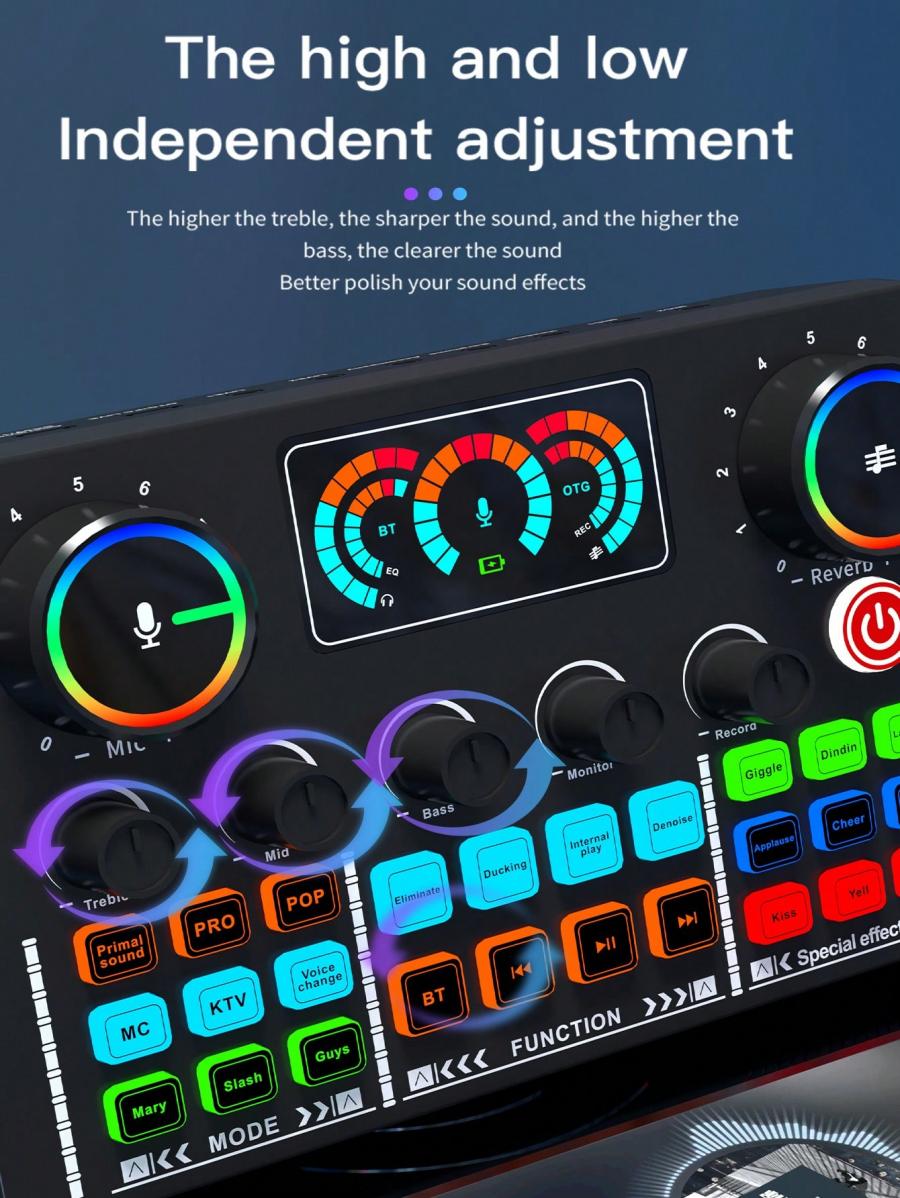 Портативный аудиоинтерфейс DJ-микшер звуковая карта комбинированный комплект XLR микрофон