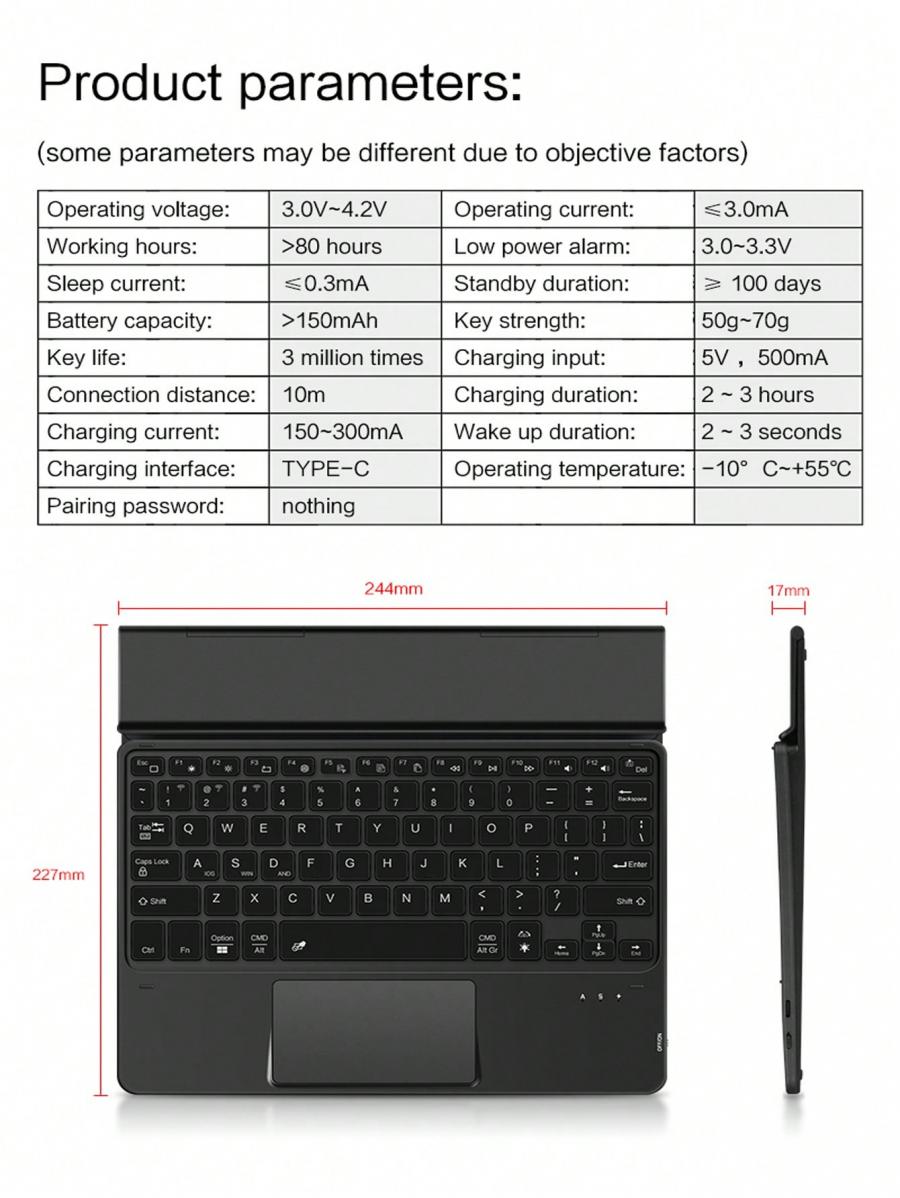 Backlight Wireless Keyboard with Stand for Tablets and Phones