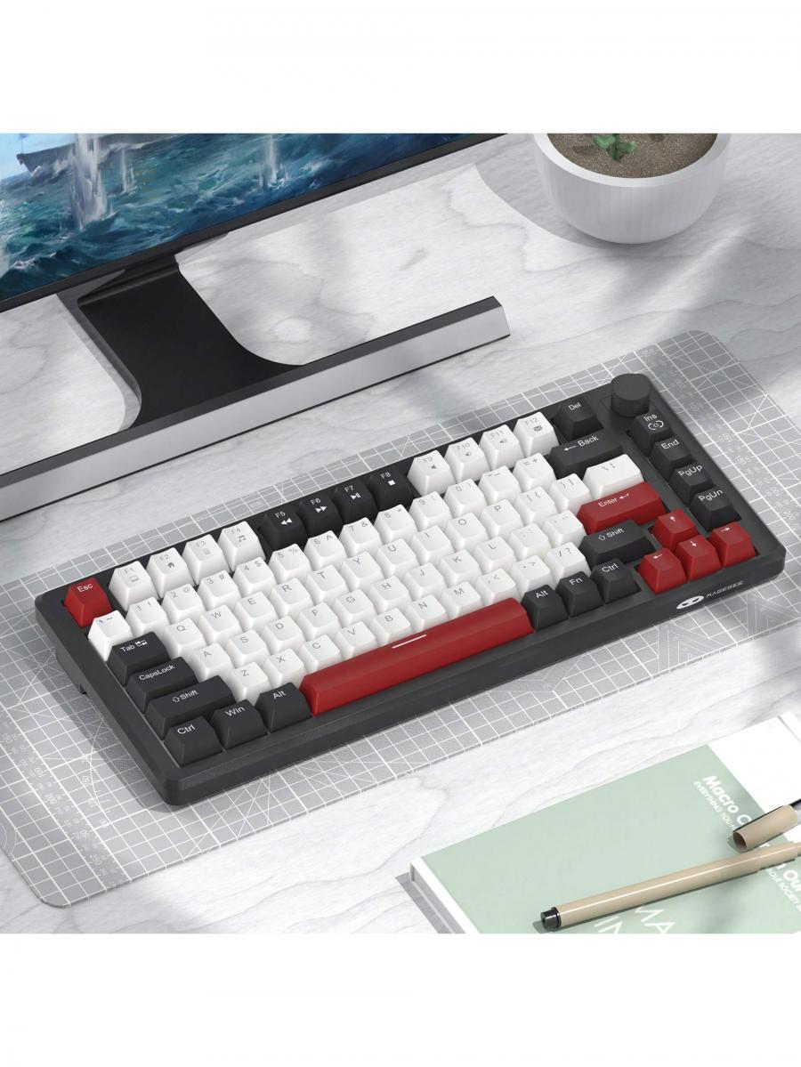 MageGee STAR75 Compact Mechanical Gaming Keyboard with Knob Control