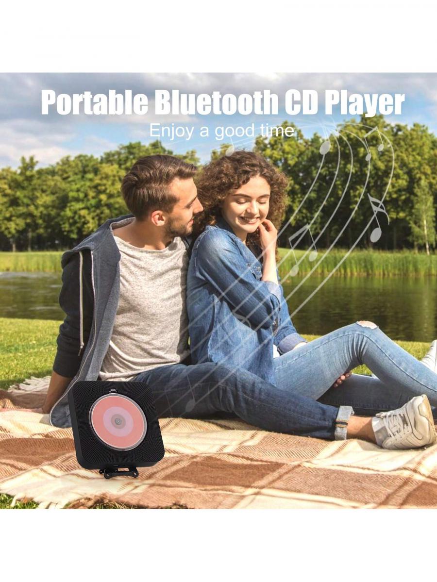 Portable Bluetooth CD Player with Rechargeable Speakers for Home