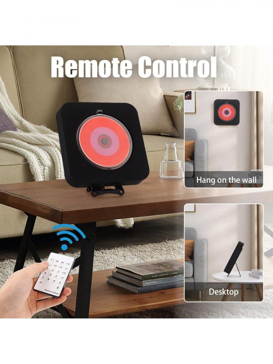 Portable Bluetooth CD Player with Rechargeable Speakers for Home