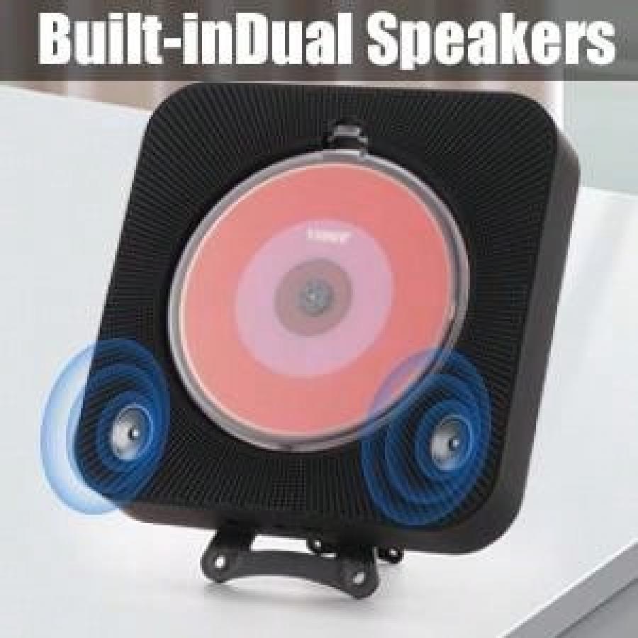 Portable Bluetooth CD Player with Rechargeable Speakers for Home