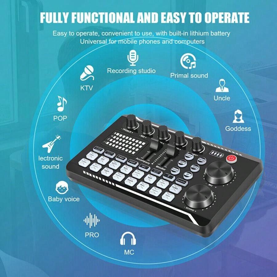 Professional Podcast Equipment Bundle Microphone Tripod Mixer