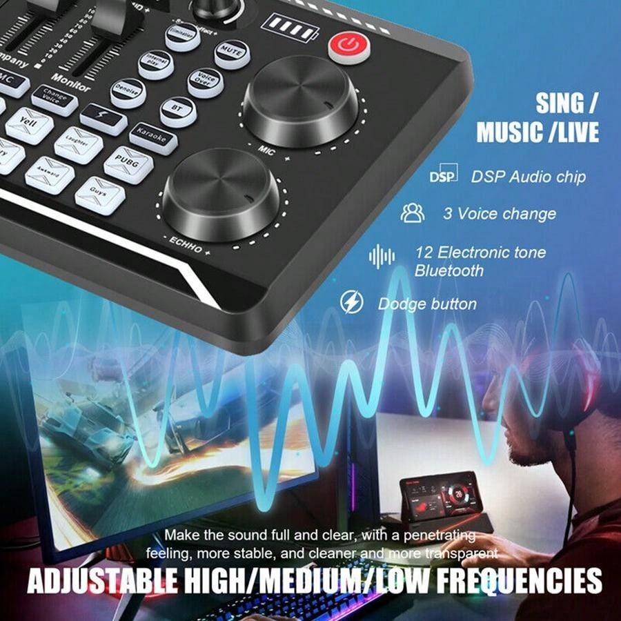 Professional Podcast Equipment Bundle Microphone Tripod Mixer