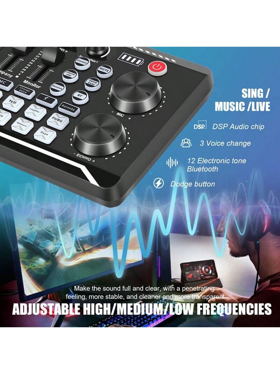 Professional Podcast Equipment Bundle Microphone Tripod Mixer
