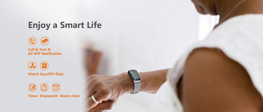 MorePro Women Smart Watch Health Monitor Sports Tracker Bluetooth Assistant