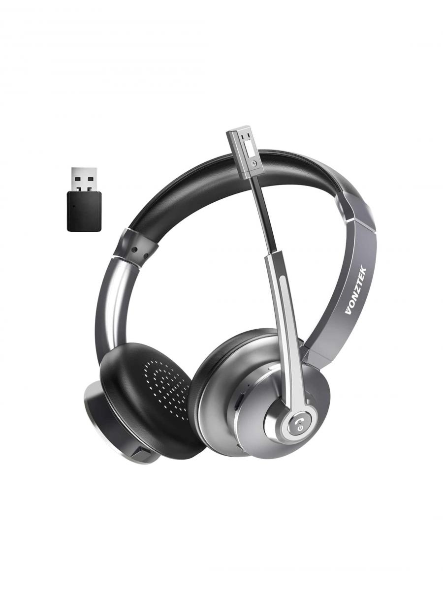 Wireless Bluetooth Headset with AI Noise Canceling Microphone