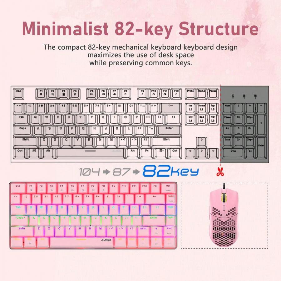 Rainbow LED 3 in 1 Mechanical Keyboard Mouse Gaming Set