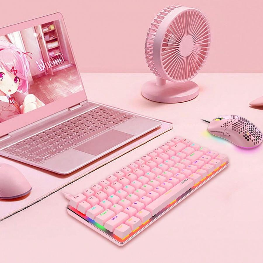 Rainbow LED 3 in 1 Mechanical Keyboard Mouse Gaming Set