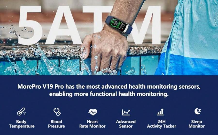 Morepro V19PRO Smart Watch Fitness Tracker with Health Monitors