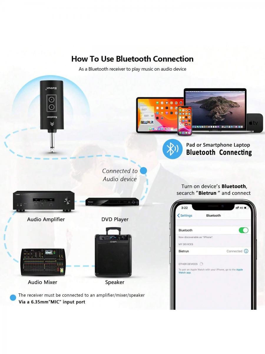 Rechargeable UHF Wireless Handheld Karaoke Microphone with Receiver
