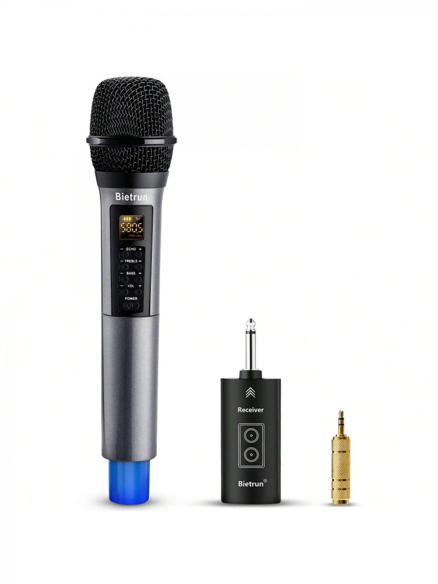 Rechargeable UHF Wireless Handheld Karaoke Microphone with Receiver