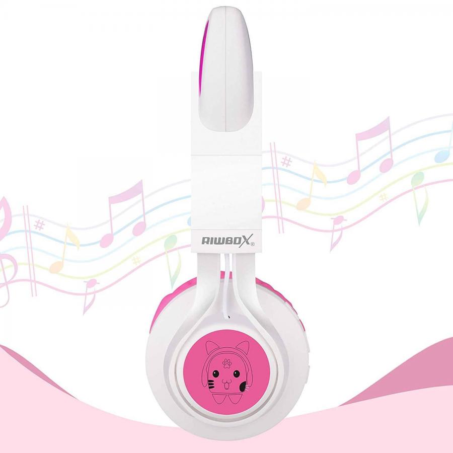 Riwbox CT 7 Cat Ear LED Bluetooth Headphones with Microphone