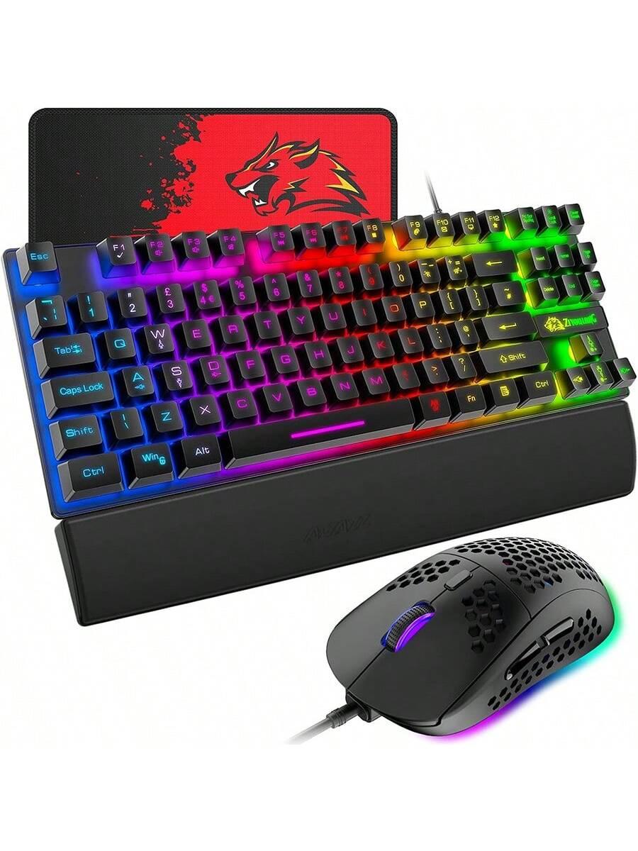 Felicon T2 Gaming Keyboard Mouse Combo RGB Lightweight Backlit 88 Keys