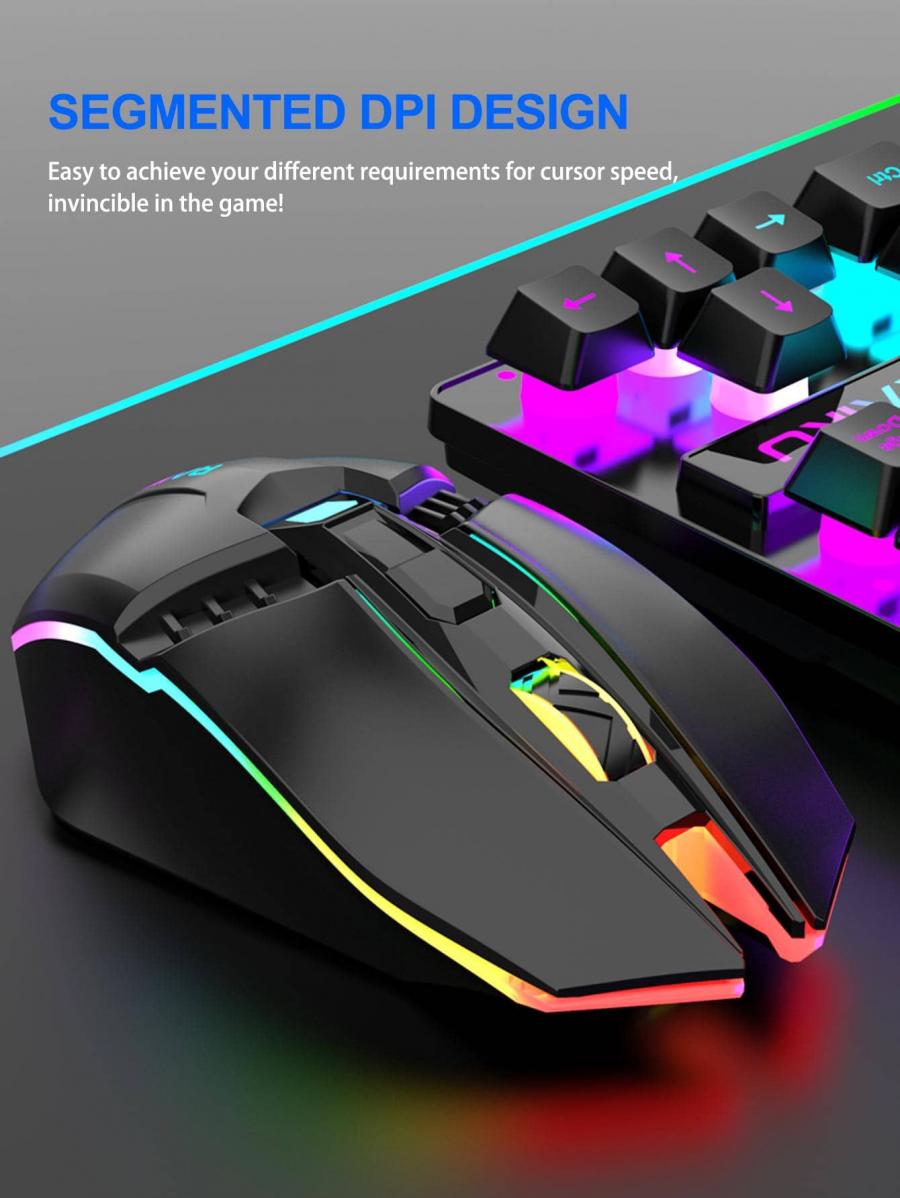 Wireless Colorful Backlight Mouse Keyboard Set for Gaming Office R905