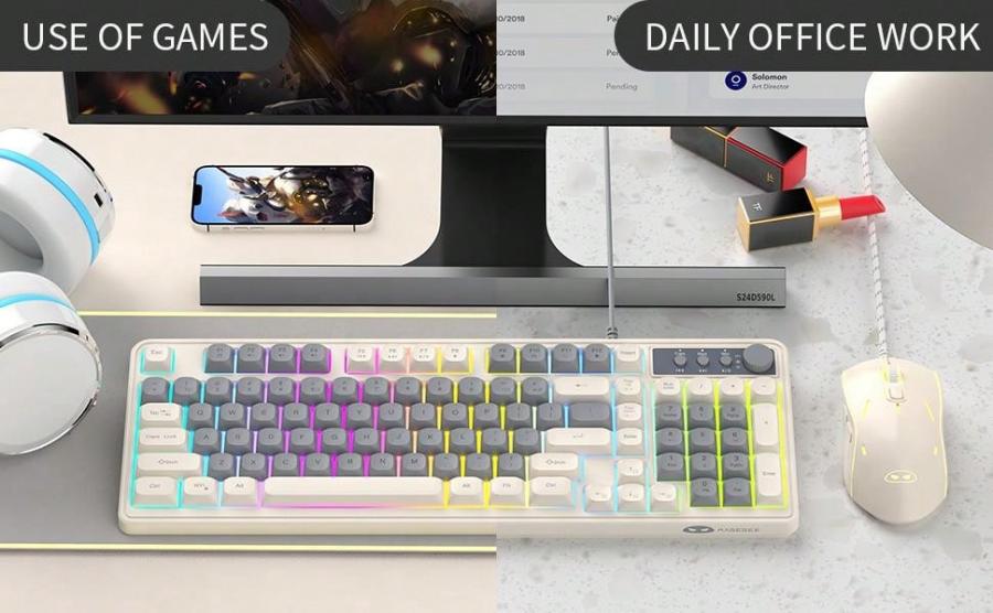 MageGee RGB Gaming Keyboard Mouse Combo with Volume Knob and DPI