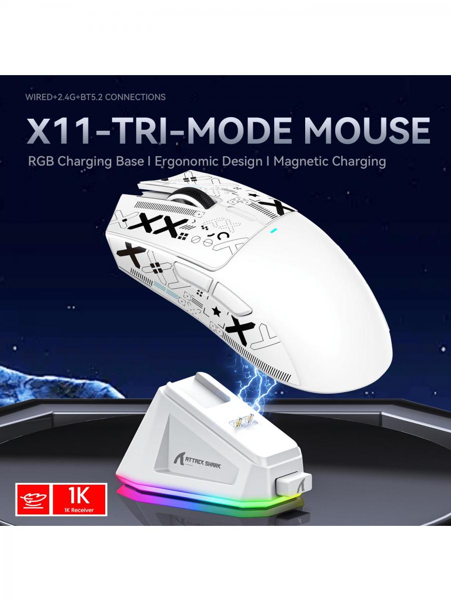 Attack Shark X11 Superlight Wireless Gaming Mouse RGB Charging Dock