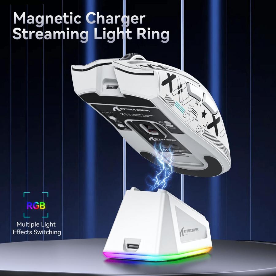 Attack Shark X11 Superlight Wireless Gaming Mouse RGB Charging Dock