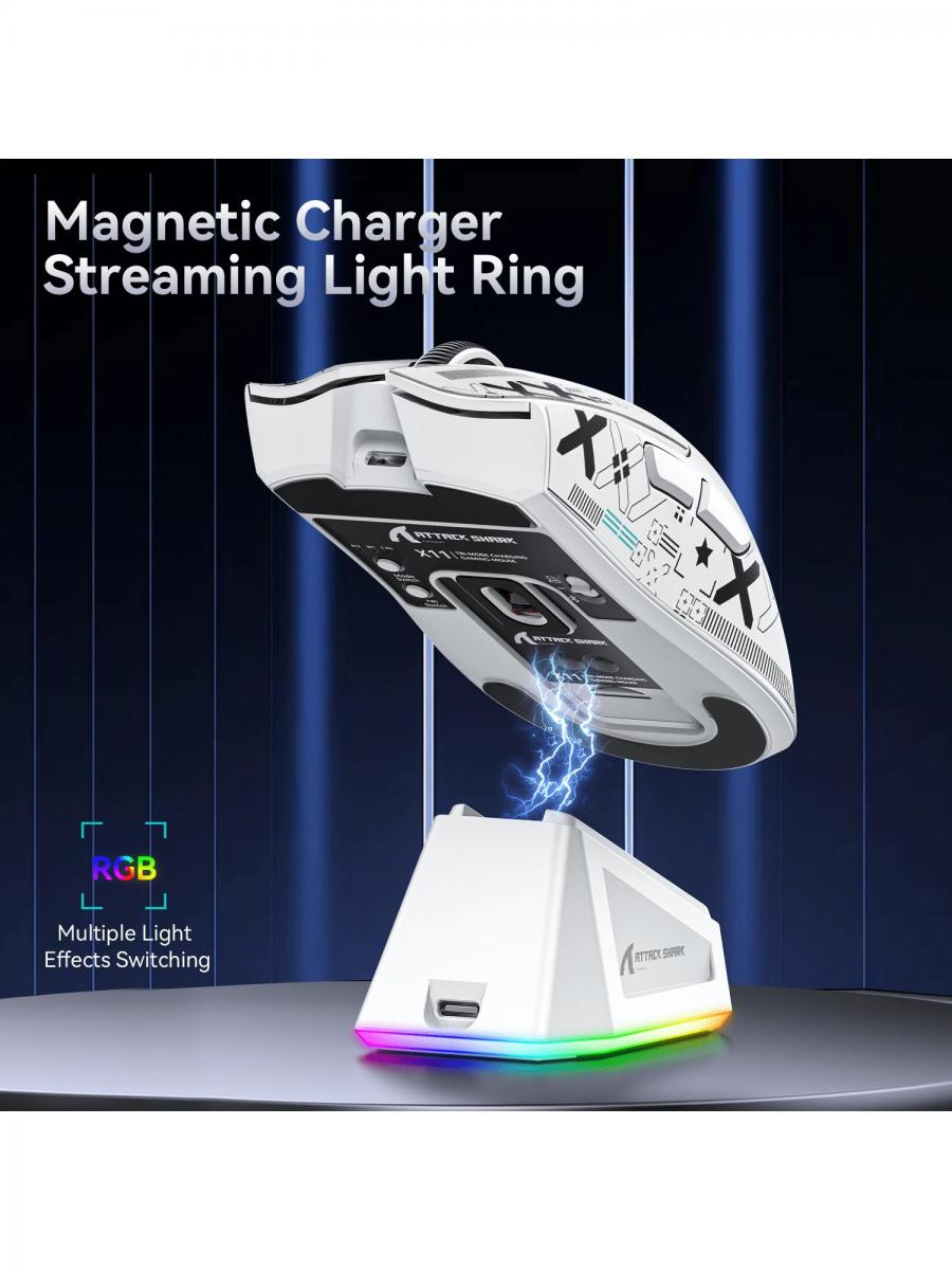 Attack Shark X11 Superlight Wireless Gaming Mouse RGB Charging Dock